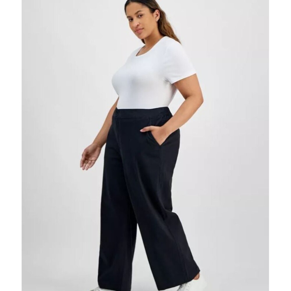 Celebrity Pink Plus Size Wide‑Leg Twill Pants Olive Green 3X NWT